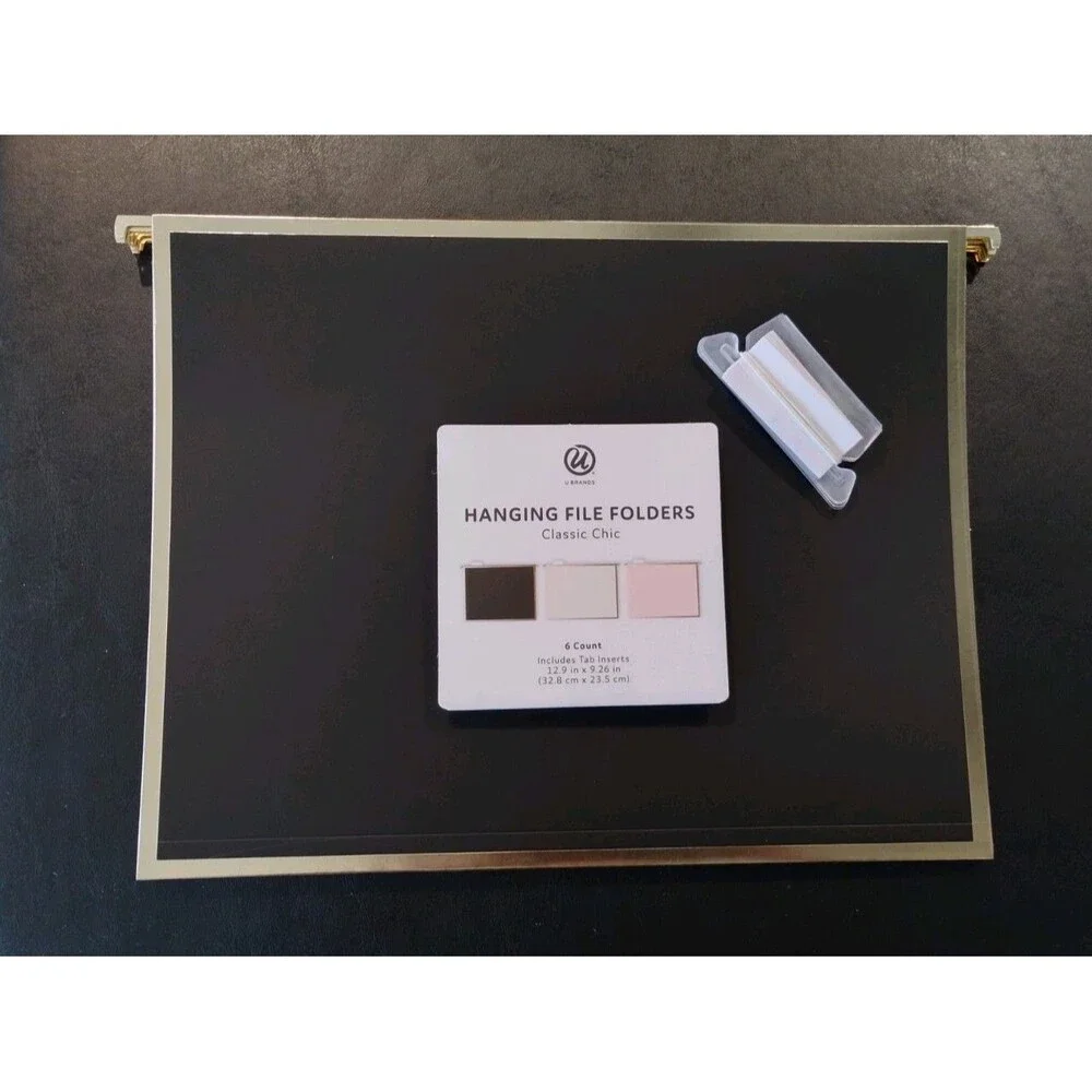 U Brands Decorative Hanging File Folders, Classic Chic, 6 Count - NEW